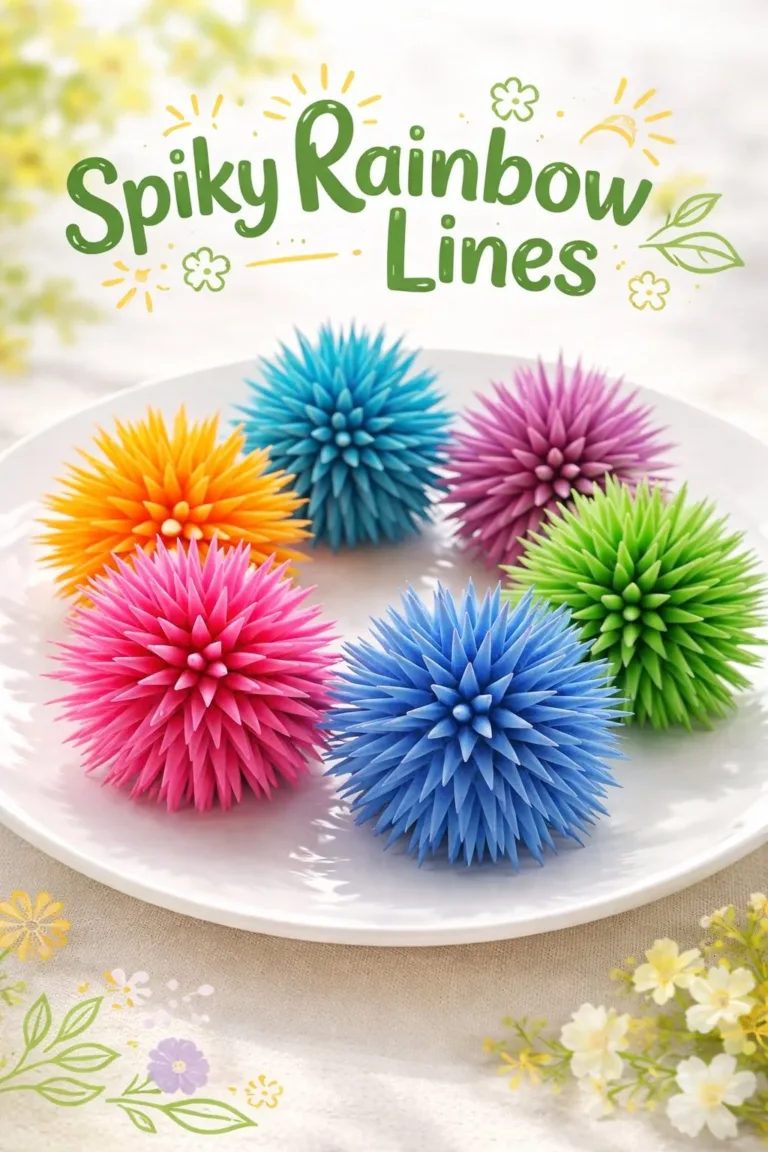 Colorful spiky rainbow lines creating a vibrant pattern design