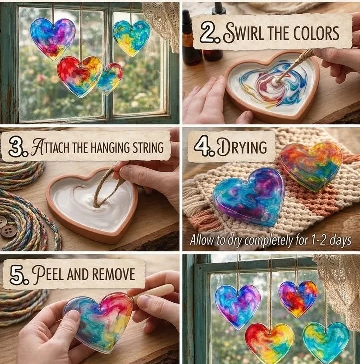 Swirled Glue Sun Catchers