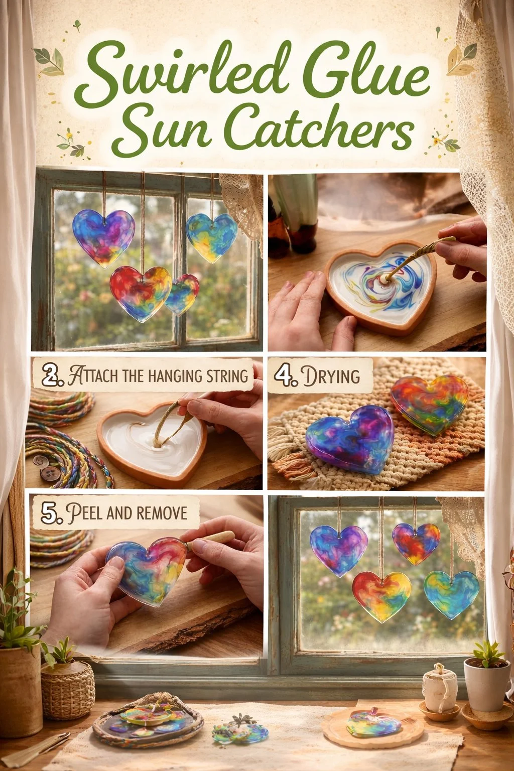 Swirled Glue Sun Catchers
