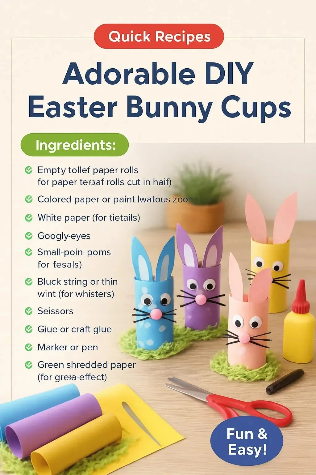 Adorable DIY Easter Bunny Cups