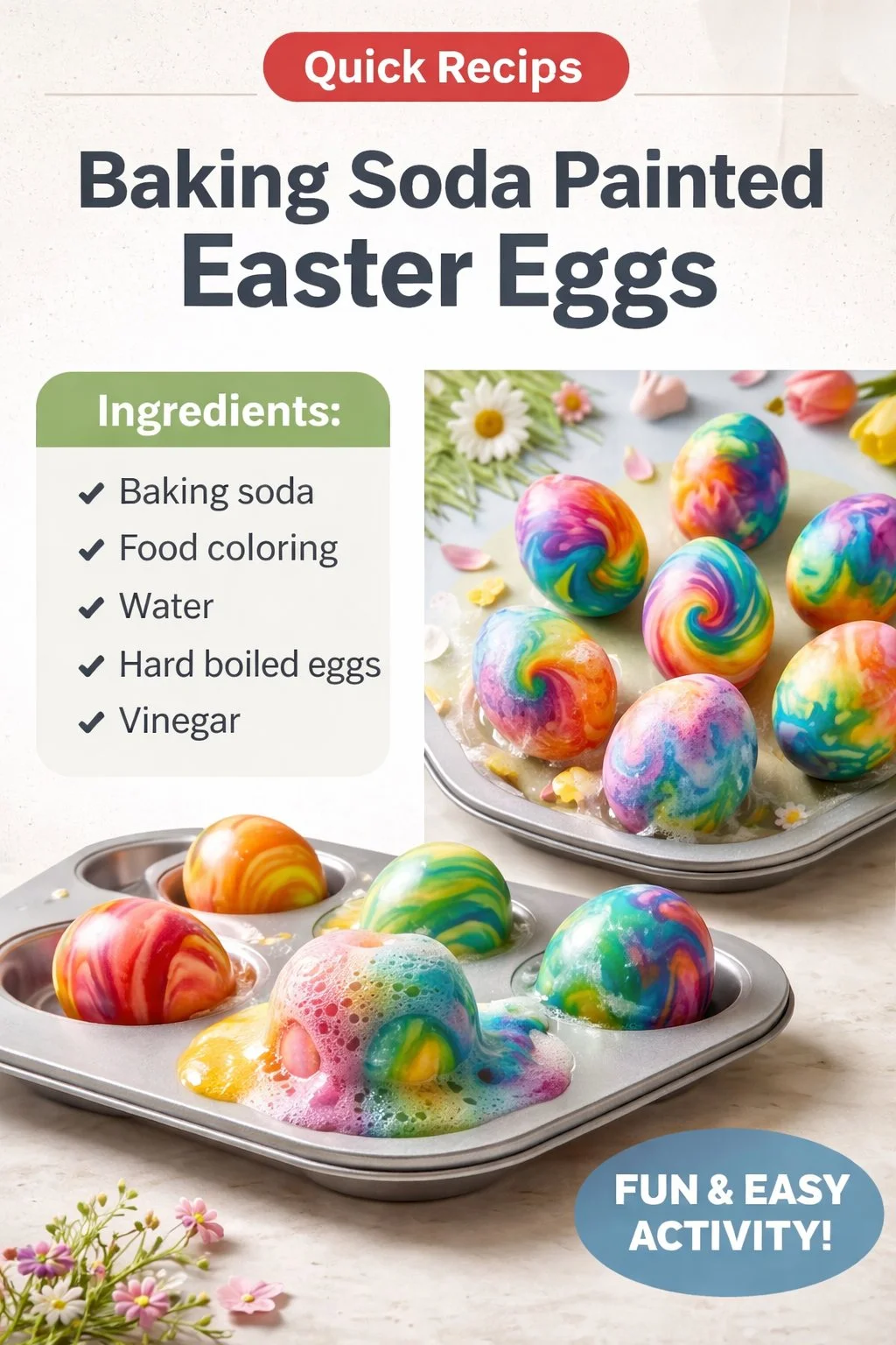 Baking Soda Painted Easter Eggs