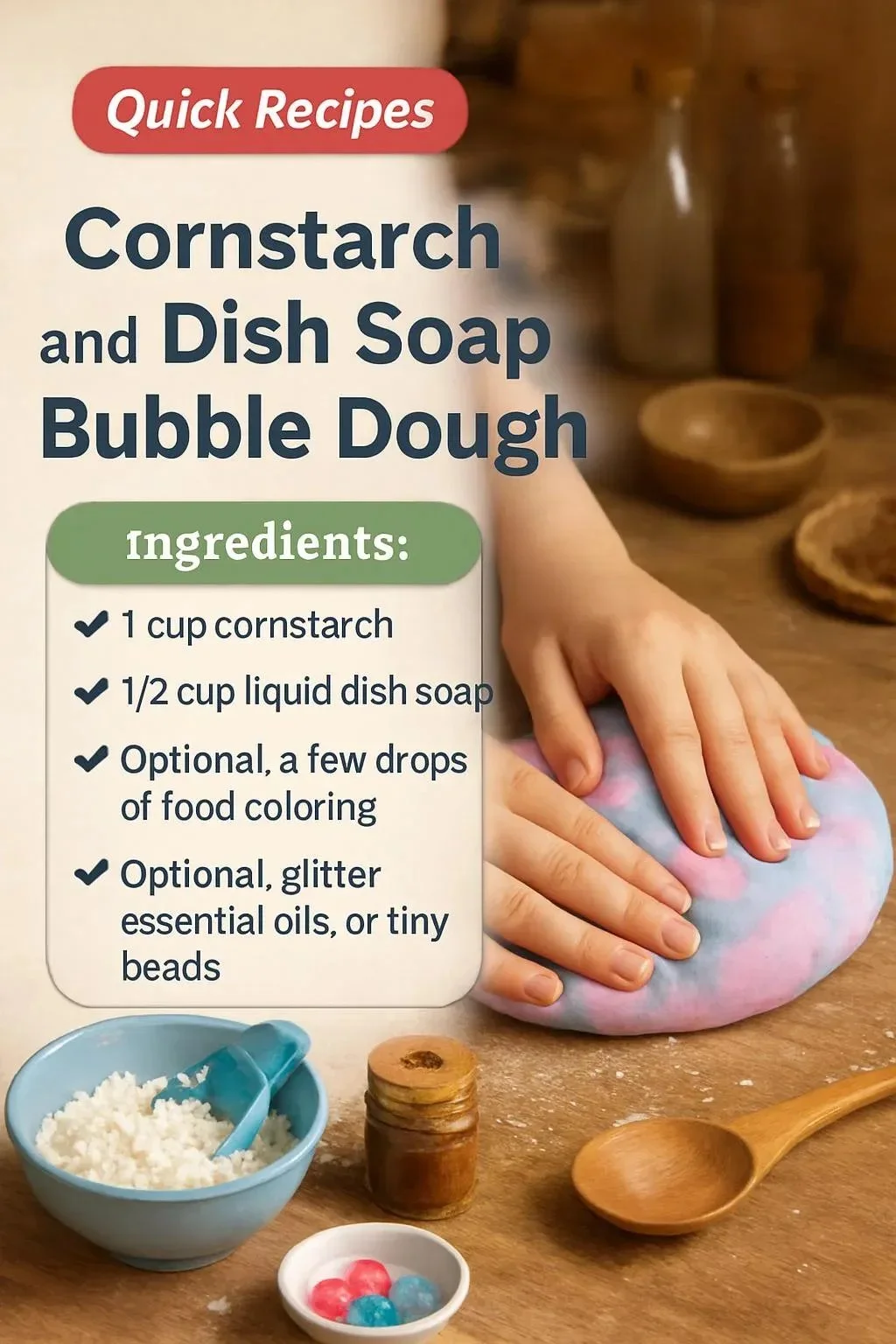 Cornstarch and Dish Soap Bubble Dough