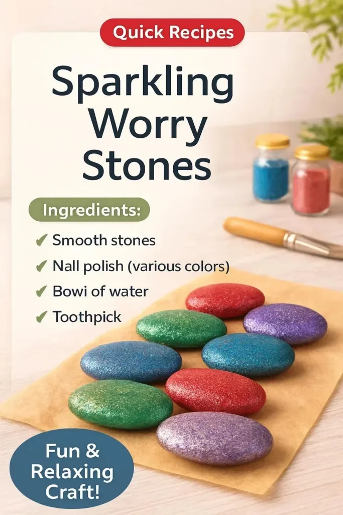 Sparkling worry stones for relaxation and anxiety relief