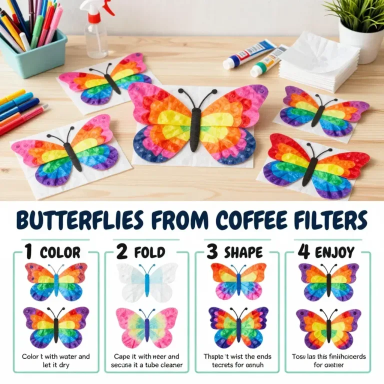 Colorful butterfly craft displayed as a calming keepsake, showcasing creativity.