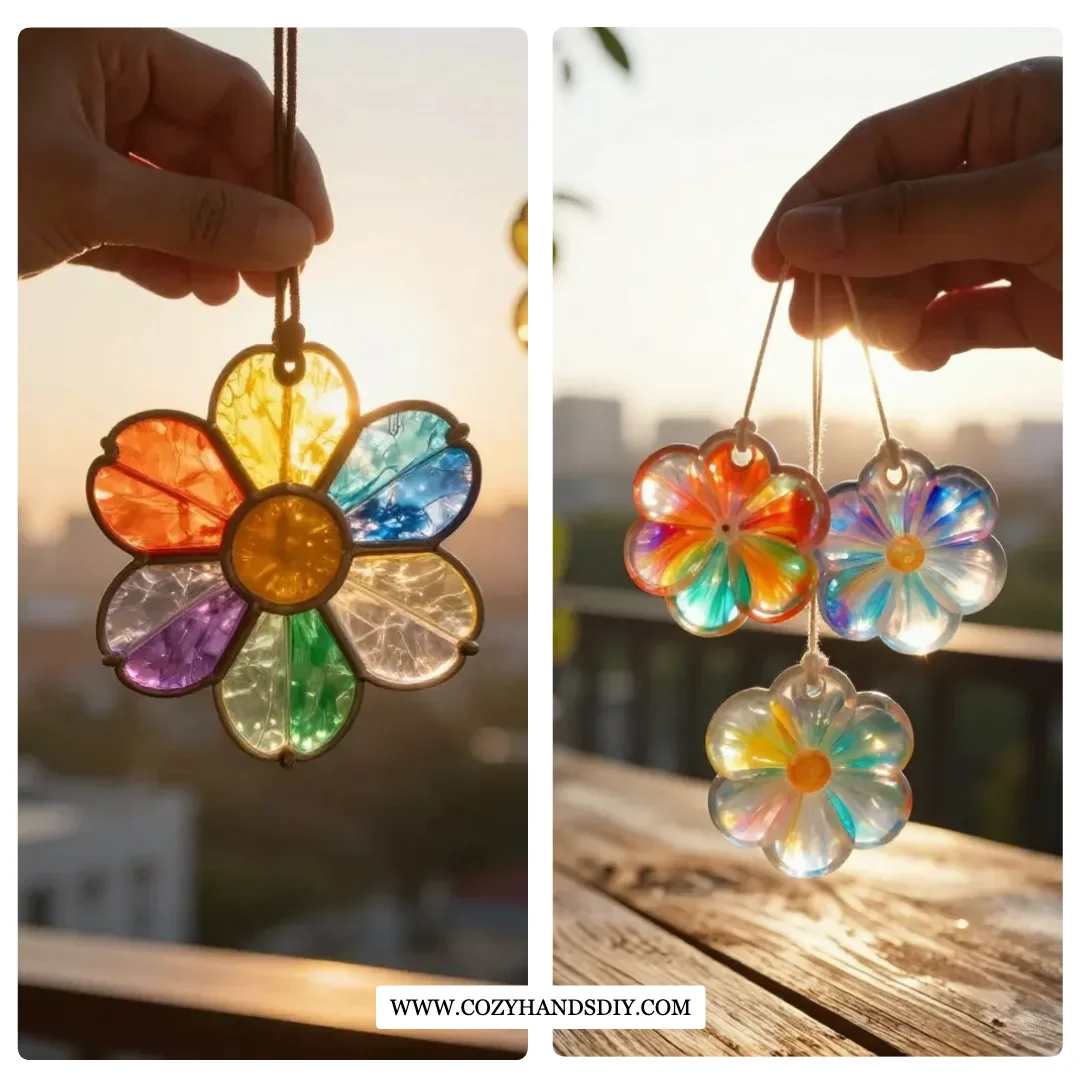Broken Crayons Turned Into Glowing Rainbow Flowers