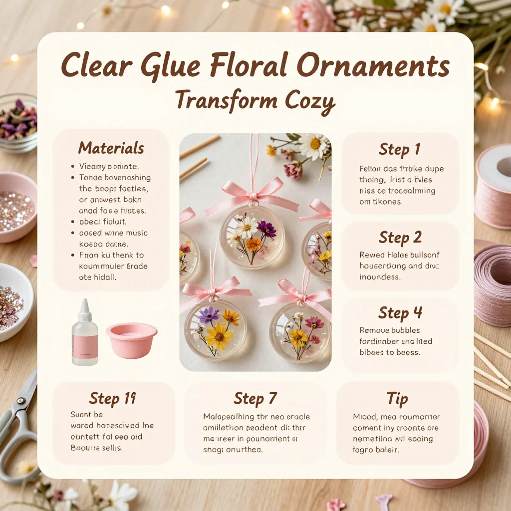 Clear Glue Floral Ornaments