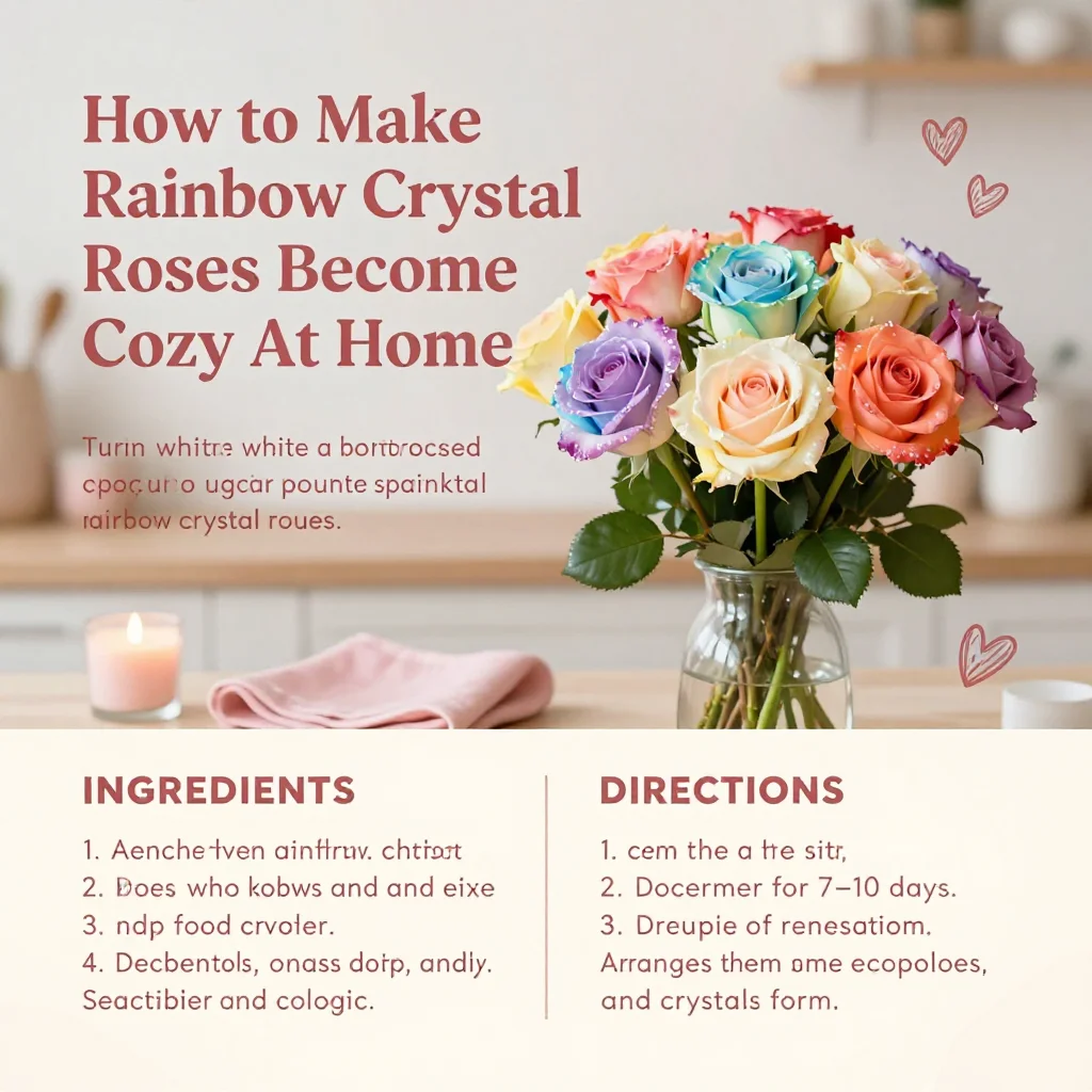 Cozy Rainbow Crystal Roses