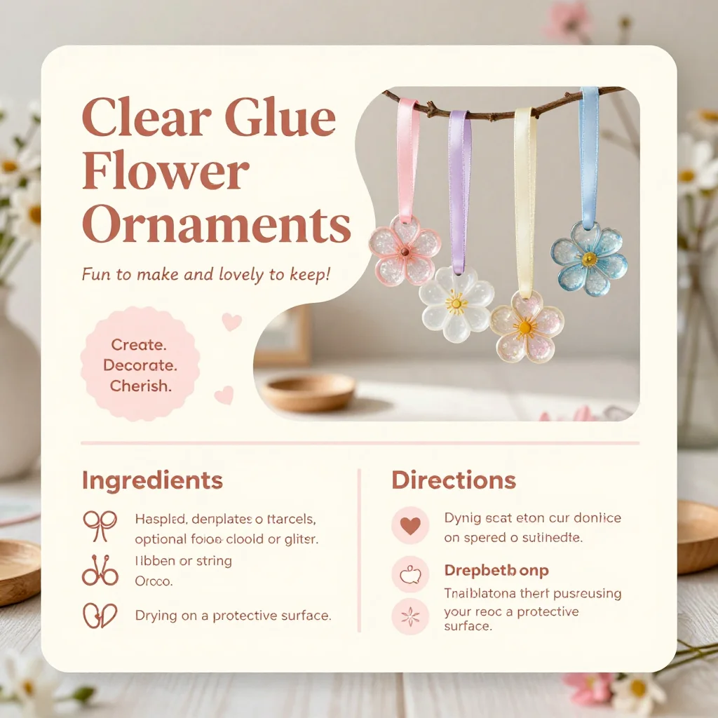 Creamy Clear Glue Flower Ornaments
