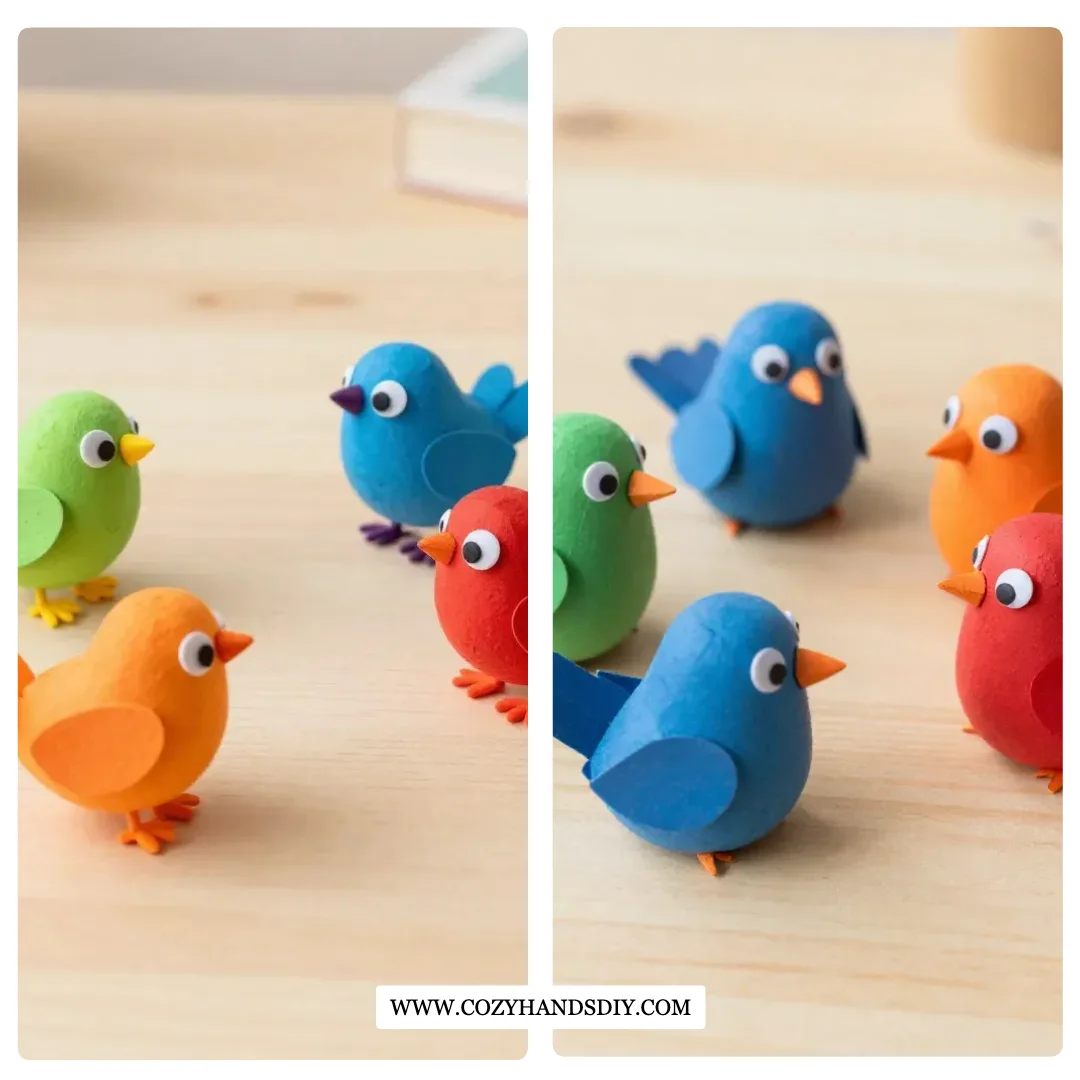 Cute Egg Carton Baby Birds Craft