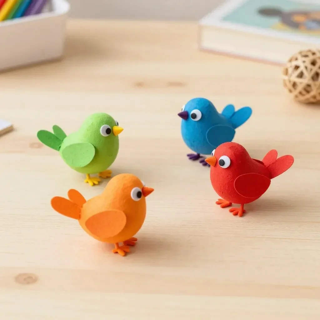 Cute Egg Carton Baby Birds Craft