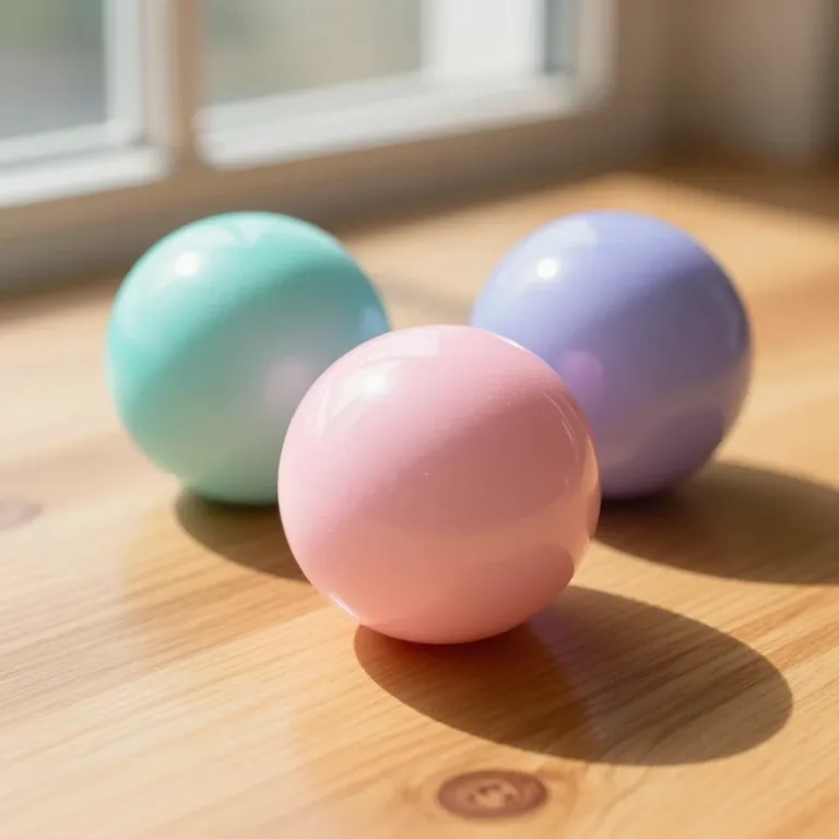 Colorful DIY bouncy balls on a cozy background