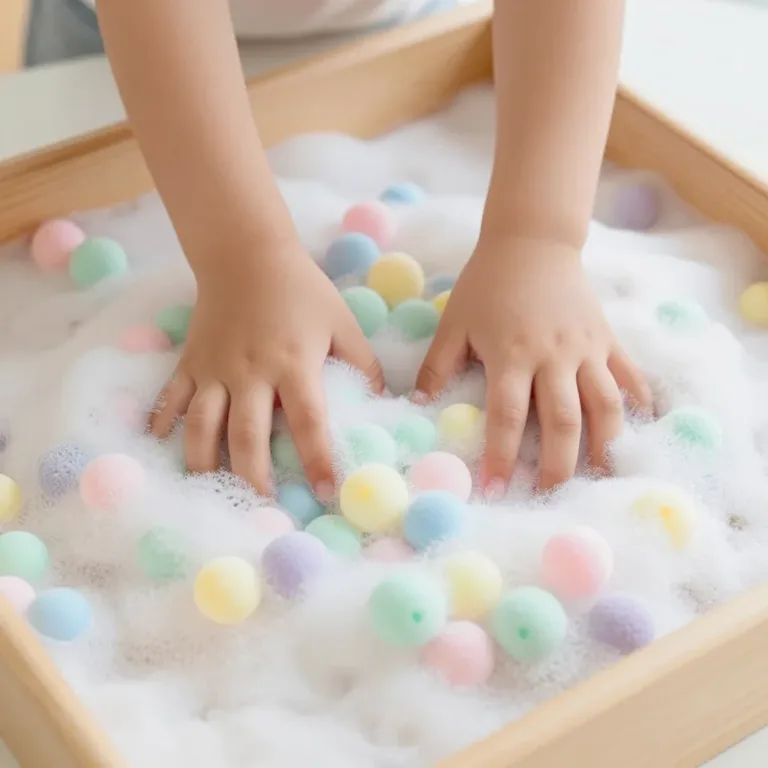 DIY colorful foam craft project creating a calm and vibrant atmosphere.