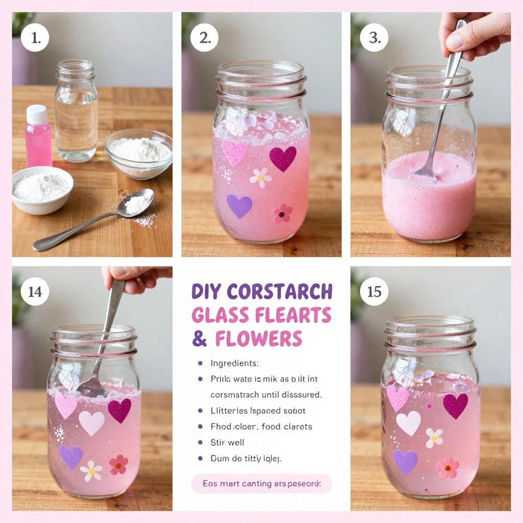 DIY Cornstarch Glass Floral Hearts & Flowers Cozy