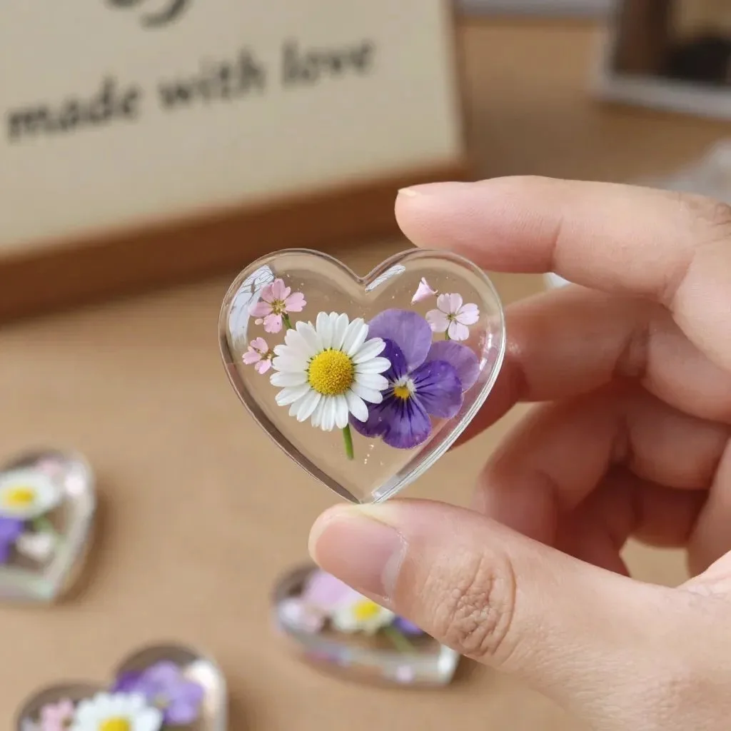 DIY Cornstarch Glass Floral Hearts & Flowers