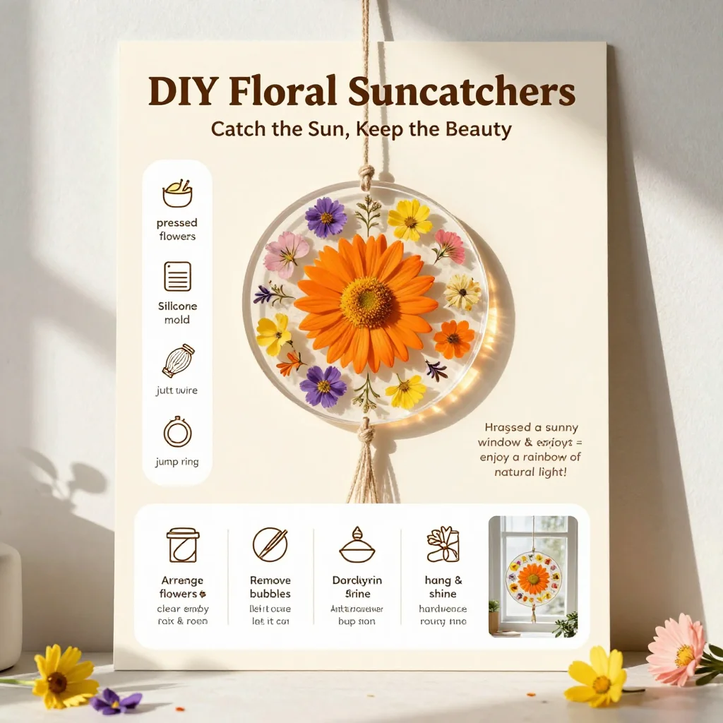 DIY Floral Suncatchers