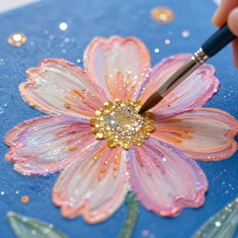 Kids creating DIY flowers salt painting art project at home
