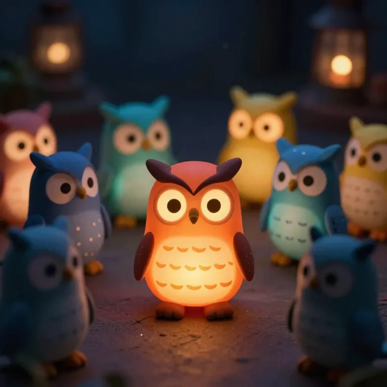 DIY paper roll fireflies glowing softly in a dark room.