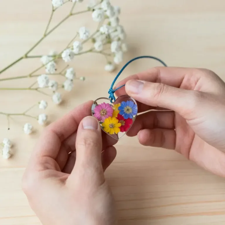 Beautiful flower pendants as cozy wearable art for stylish accessories