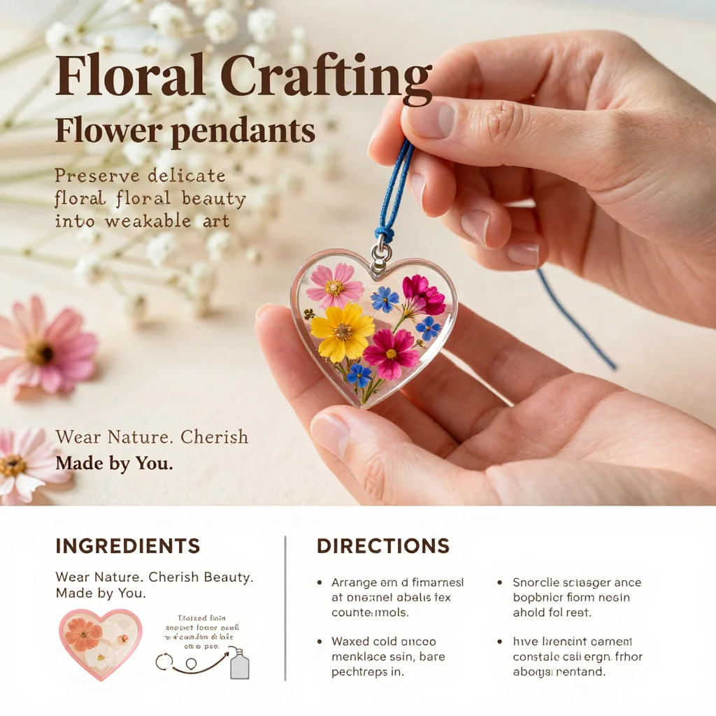 Flower pendants preserve delicate floral beauty into wearable art ✨ A charming handmade DIY.
