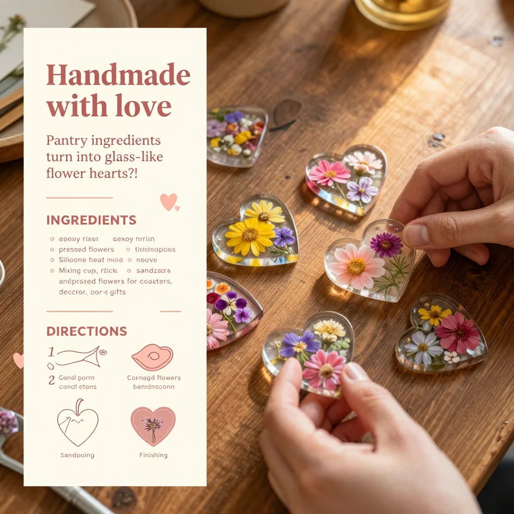 Glass-like Flower Hearts