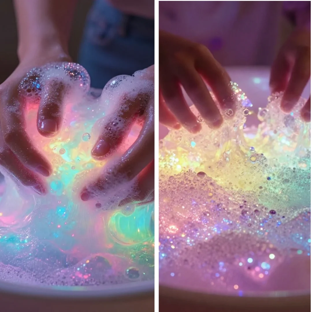 Glow Bubble Foam Play Becomes Cozy