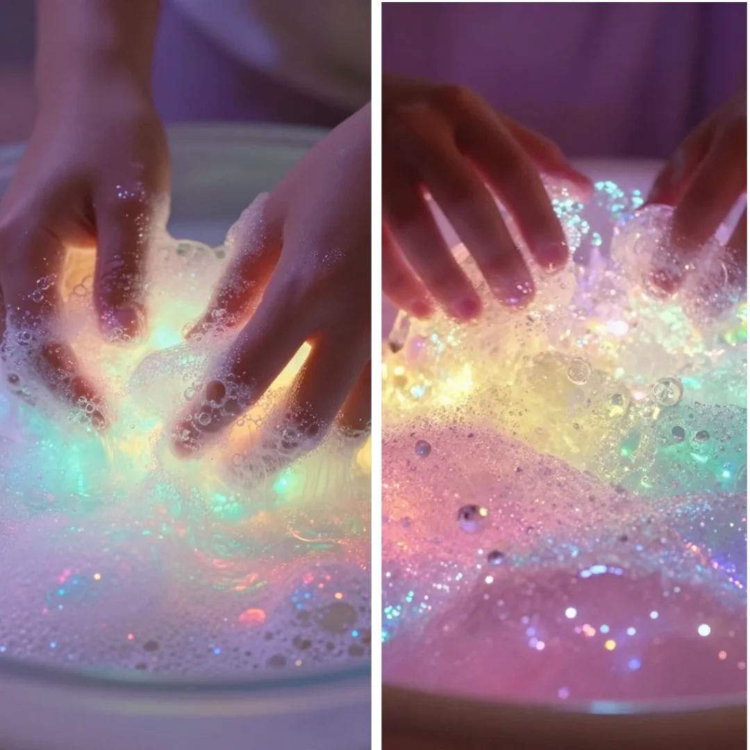 Glow Bubble Foam Play Becomes Cozy