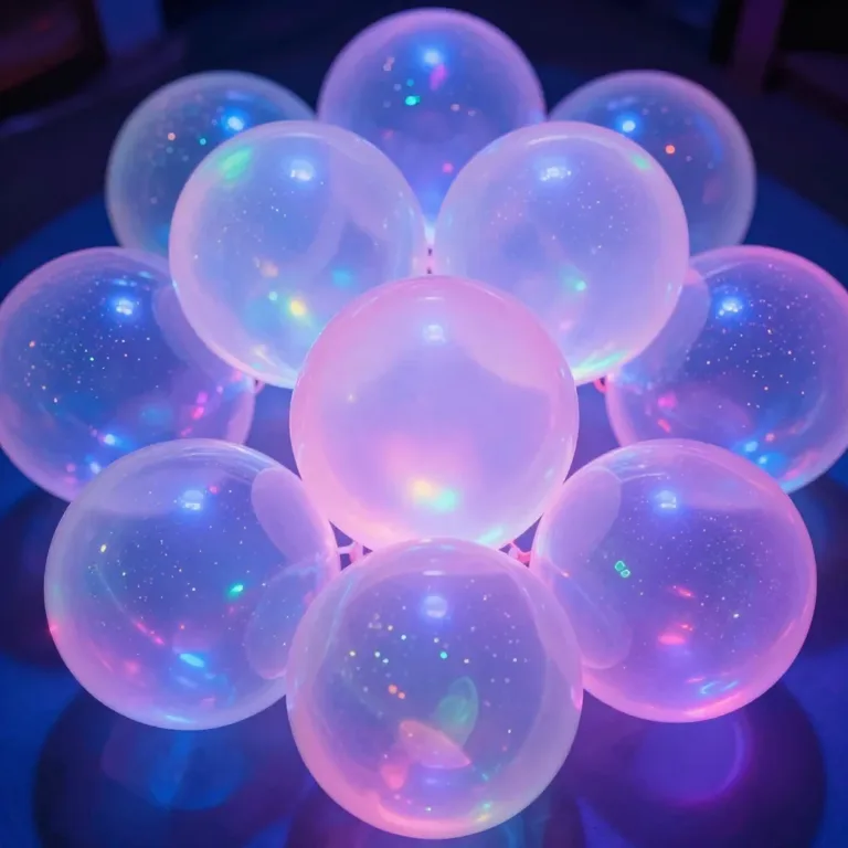Homemade rainbow glow bouncy balls in vibrant colors