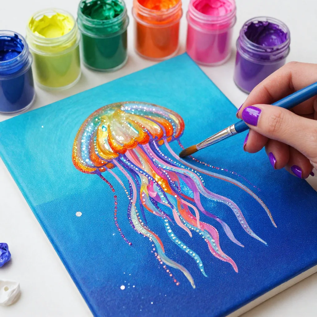Jellyfish Salt Painting