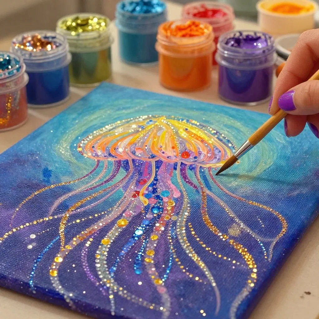 Jellyfish Salt Painting