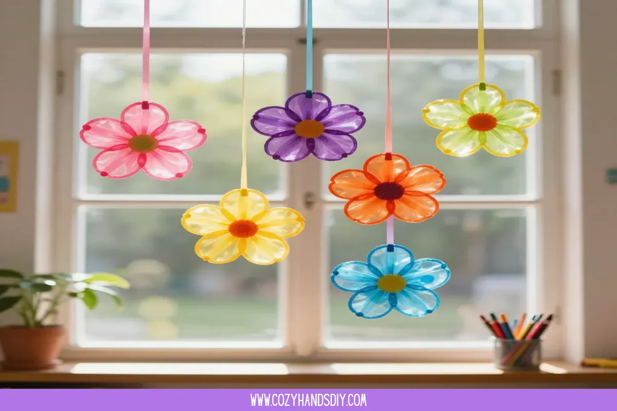 Melted Crayon Flower Suncatchers Become Calming