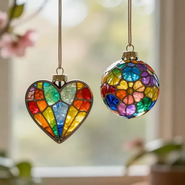 Melted crayon flower suncatchers creating a cozy glow in sunlight
