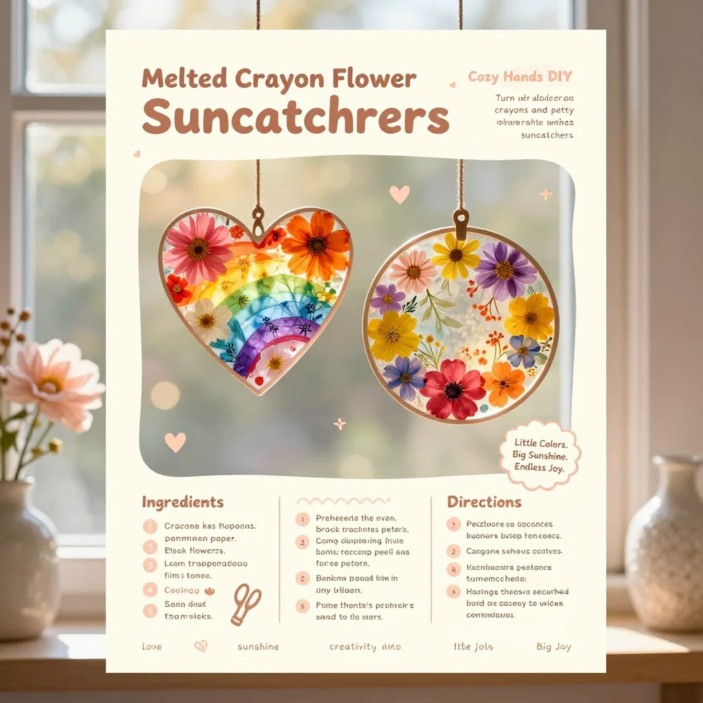 Melted Crayon Flower Suncatchers