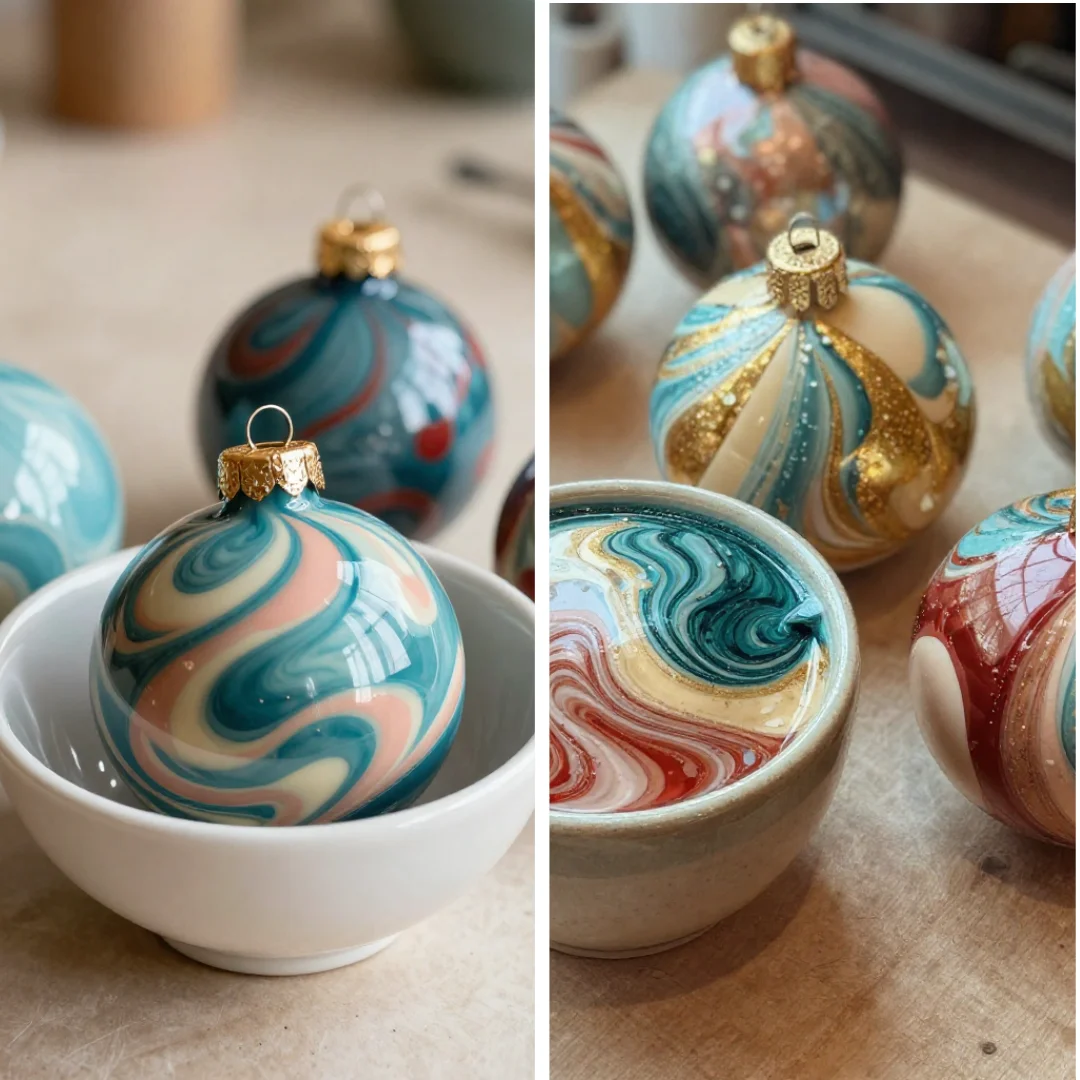 Ornament Water Marbling Transforms Into Calm