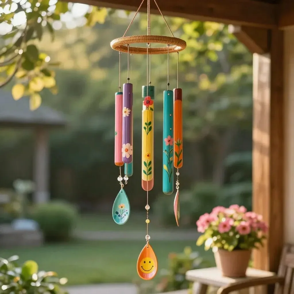Painted Wooden Spoon Garden Chimes