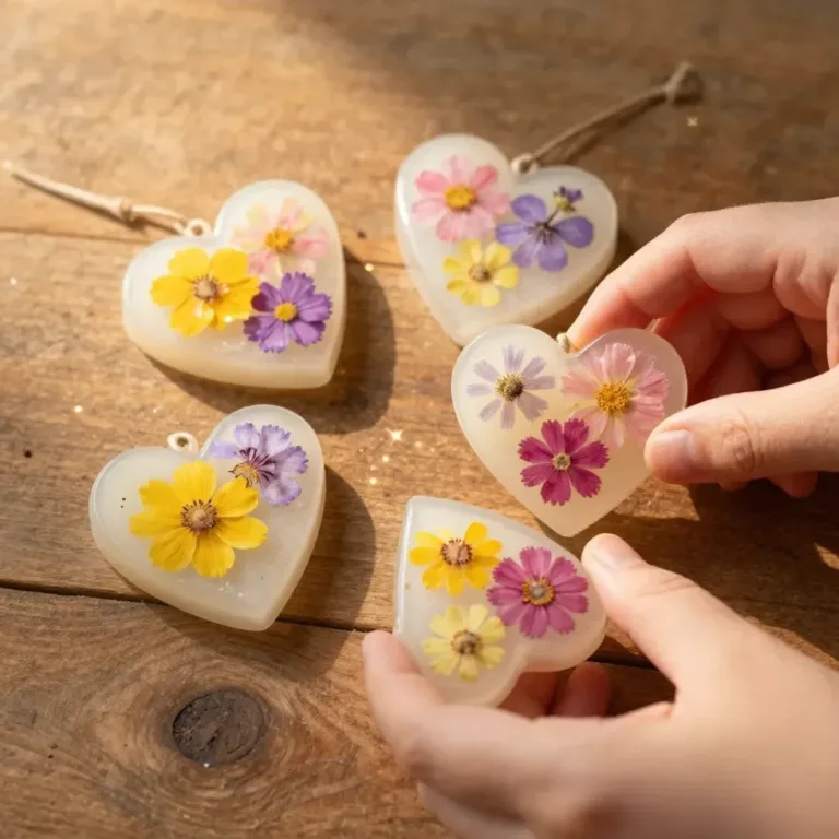 Beautiful glass hearts made from pantry ingredients for creative decor