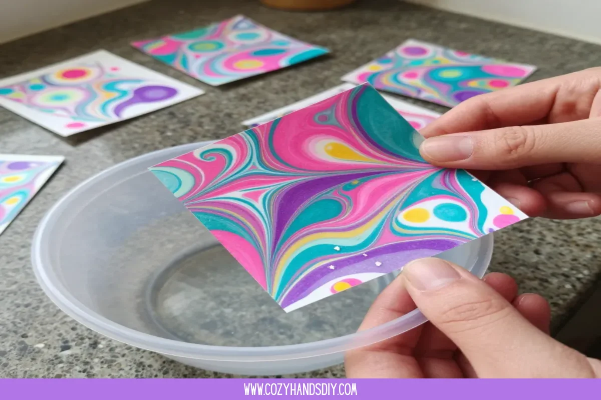 Water Marbling Craft Becomes Cozy