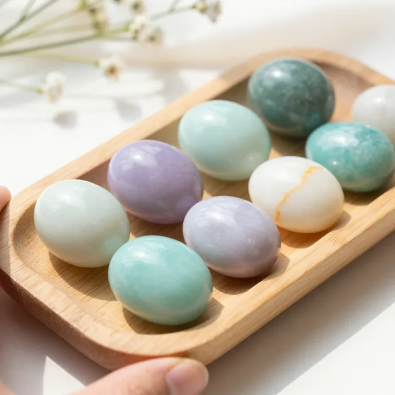 A collection of worry stones used for anxiety relief and mindfulness.
