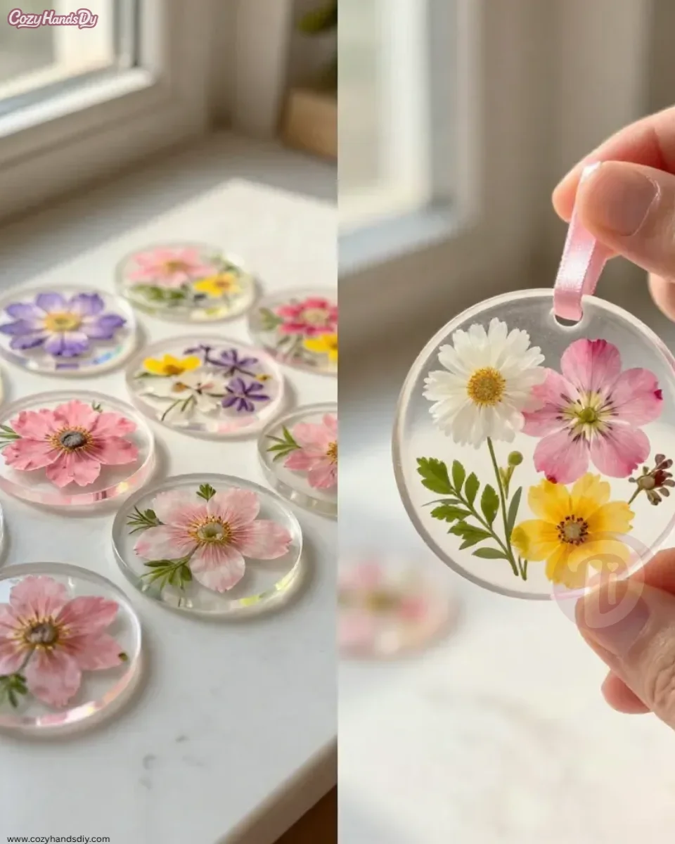 Clear Glue Flower Suncatchers Becomes Cozy