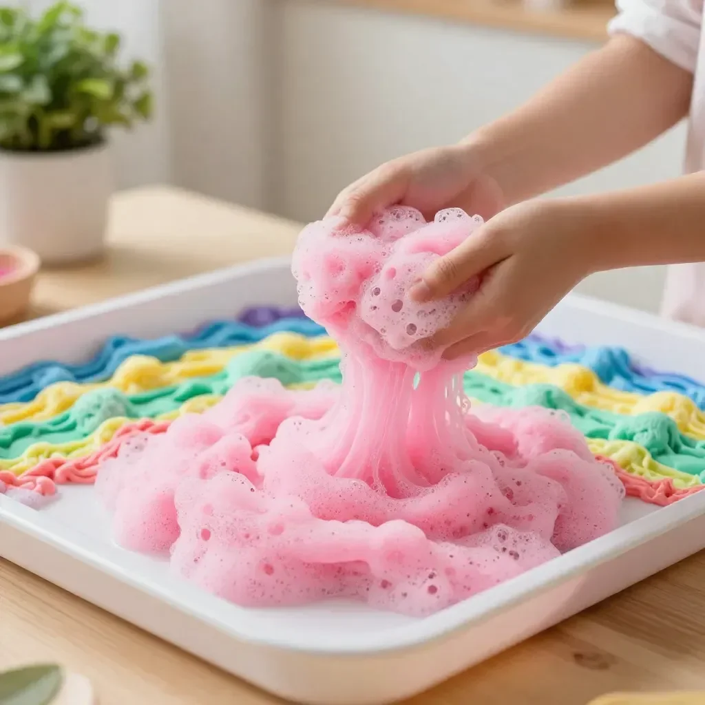 Colorful Bubble Foam Sensory Play