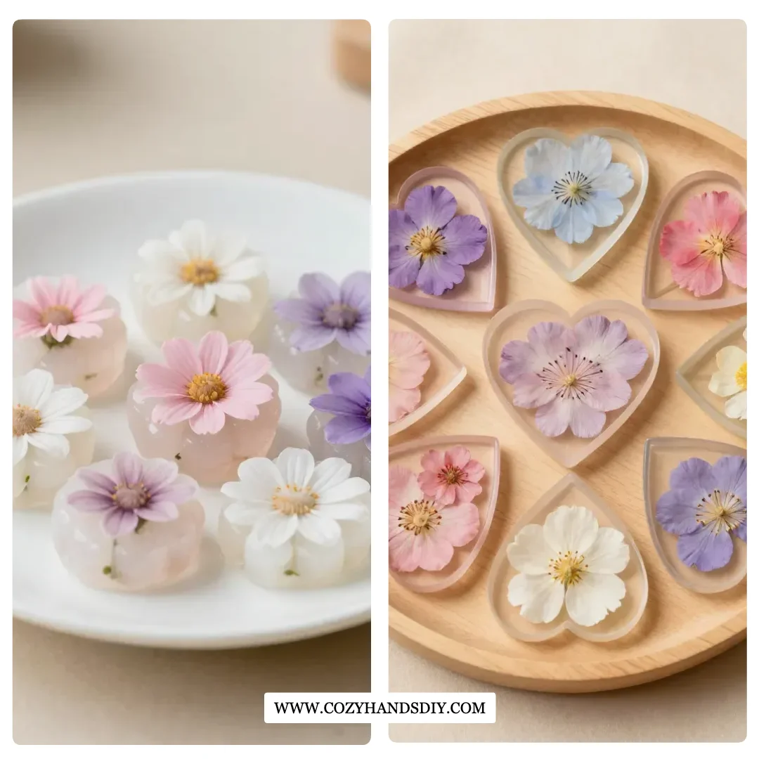 Cornstarch Glass Floral Hearts and Flowers