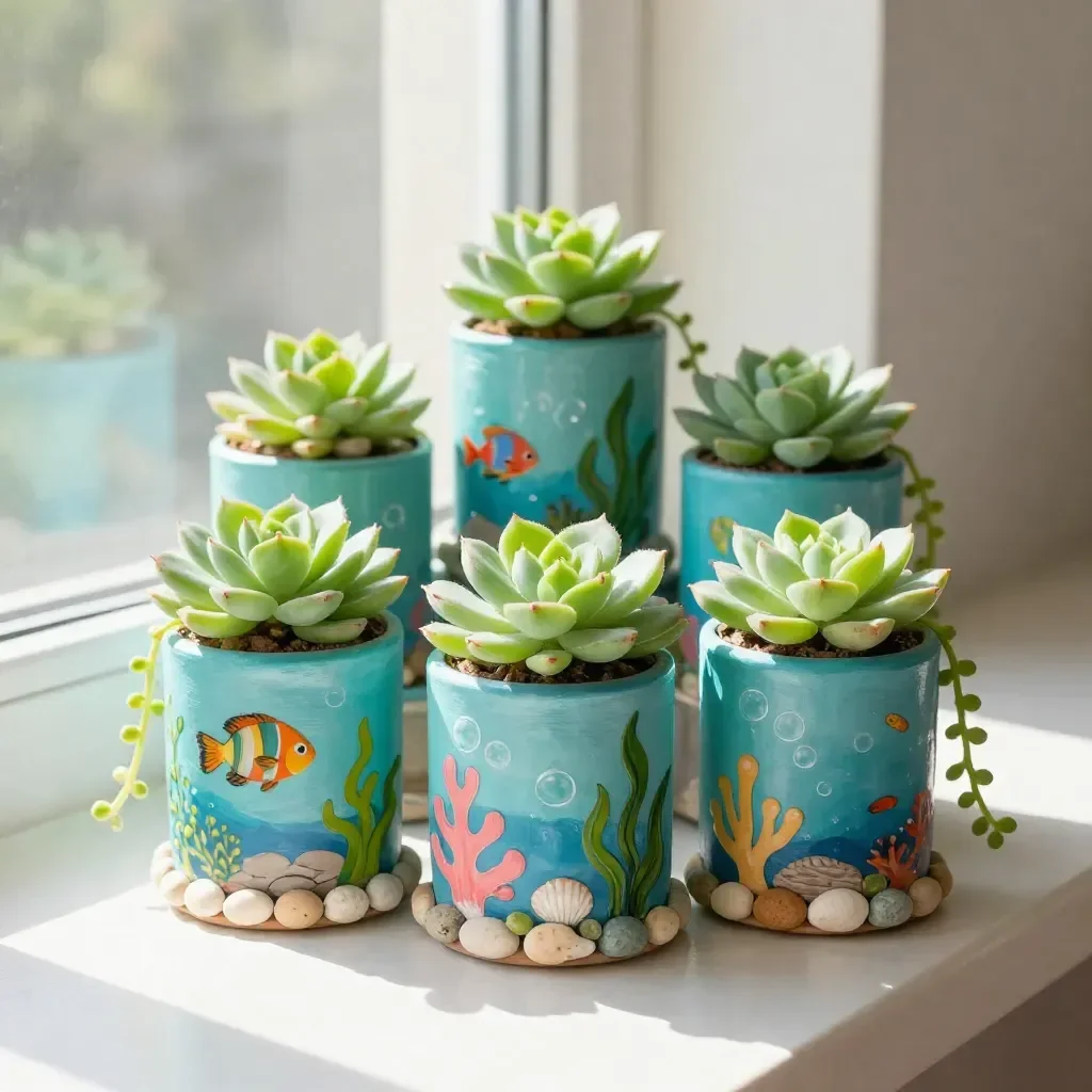 DIY aquarium tin can planters for aquatic plants