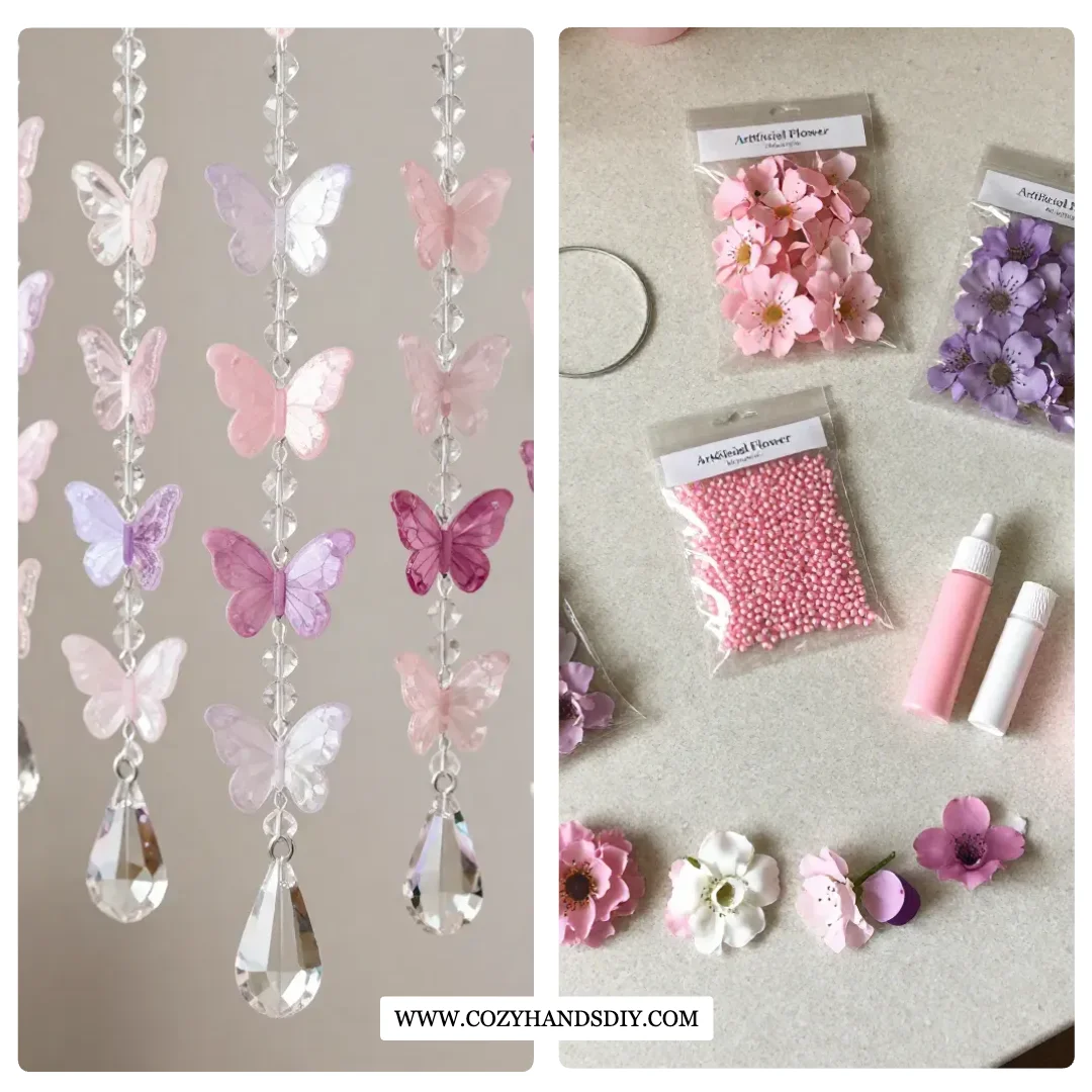 DIY Floral Crystal Wind Chime