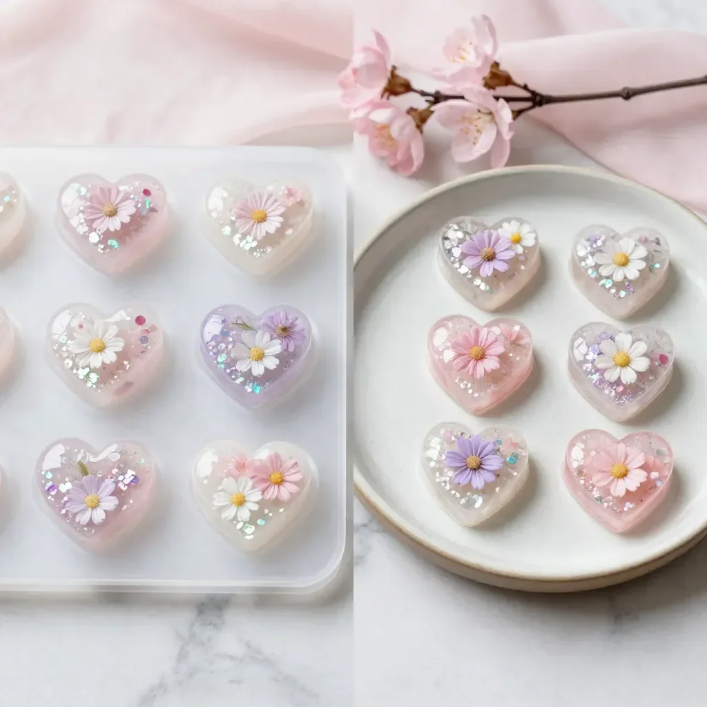 Colorful DIY Flower Heart Craft made from paper and flowers