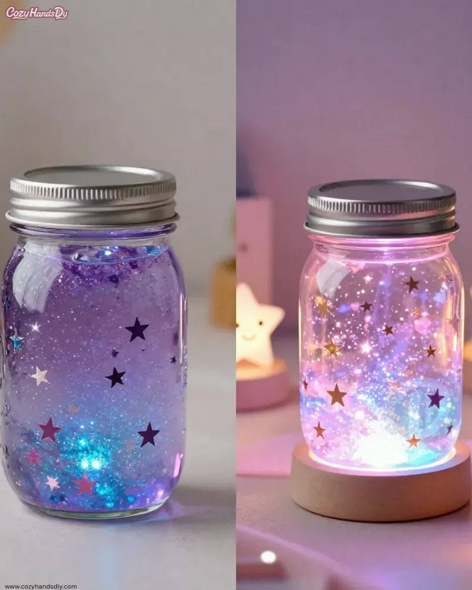 DIY Galaxy Glitter Jar Becomes Cozy