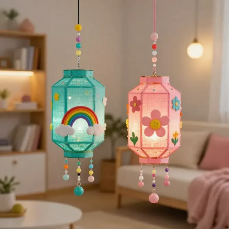 Colorful DIY hanging cup lanterns for outdoor decor