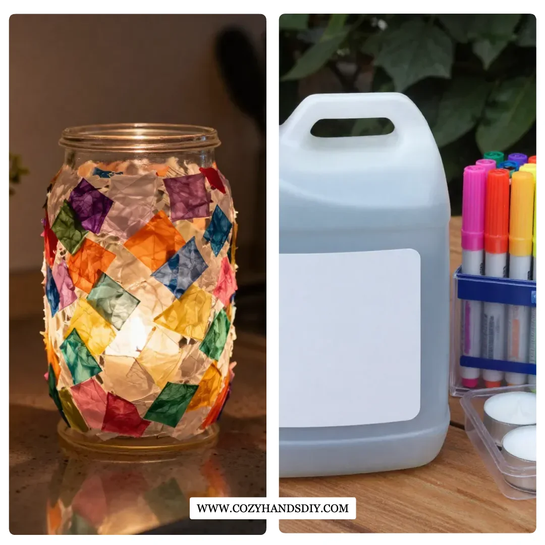 DIY Mosaic Milk Jug Lantern Cozy
