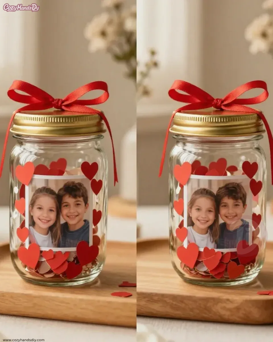 DIY Photo Glitter Snow Globe Jar