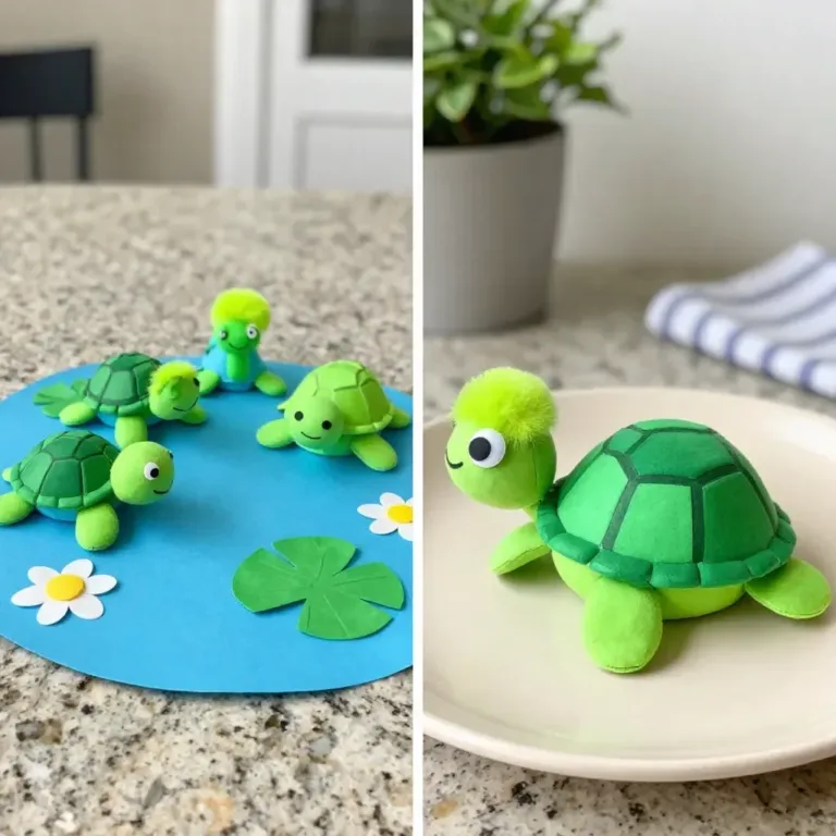 Cozy egg carton turtles crafted from recycled materials for kids' crafts
