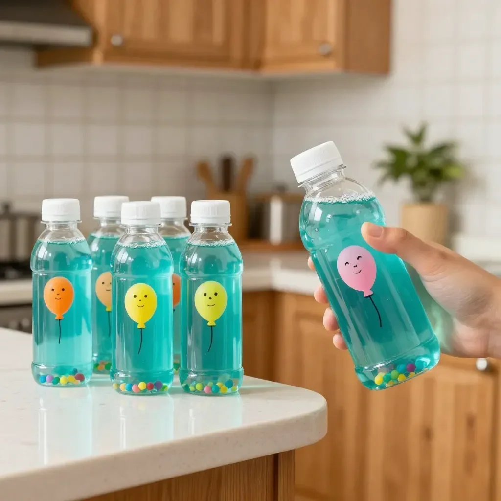 Floating Deep-Sea Creatures Sensory Bottle showcasing colorful ocean-themed figures