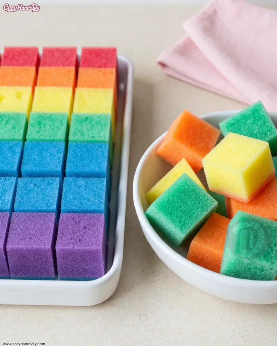 Frozen Rainbow Foam Clouds Become Cozy